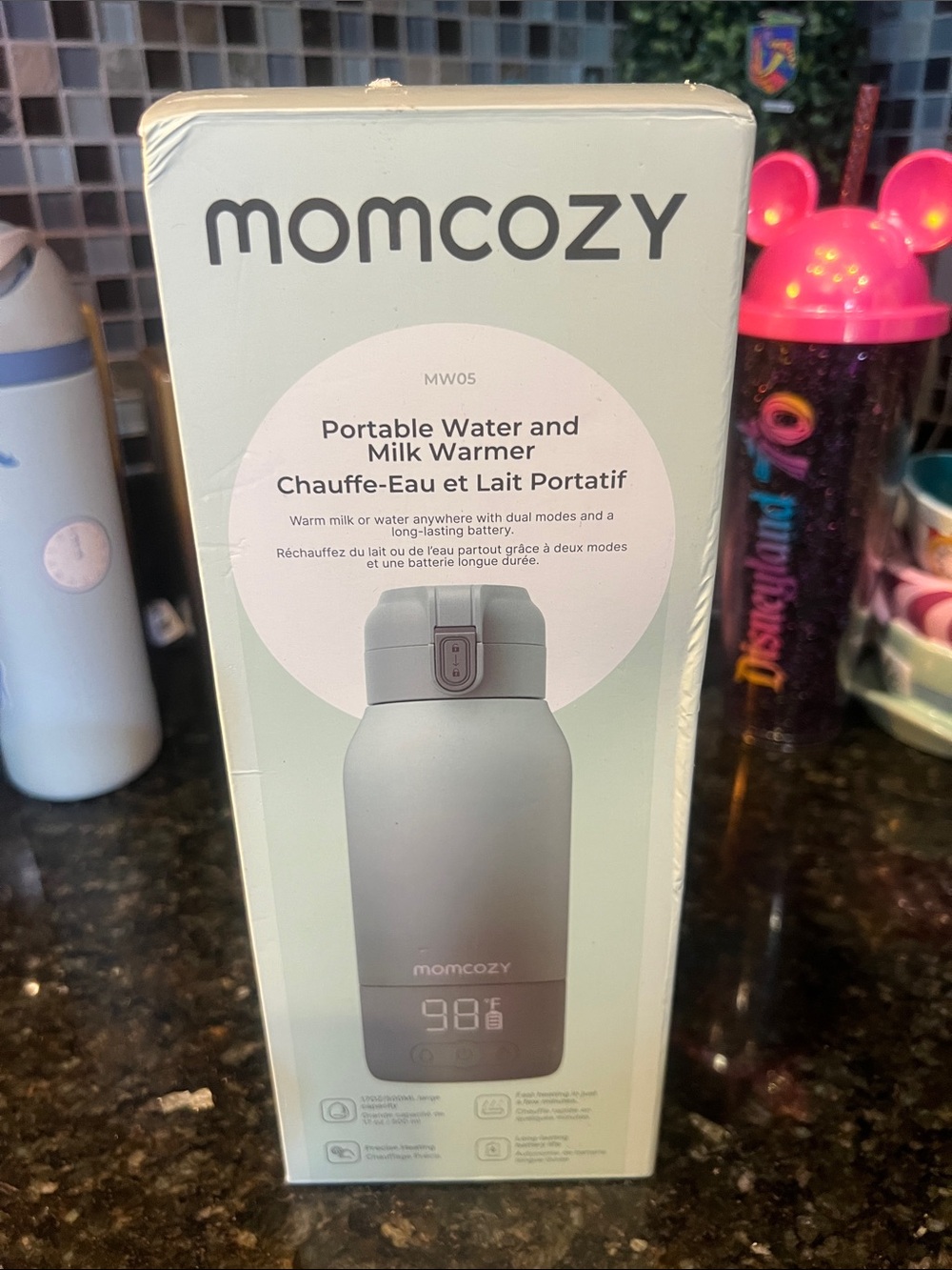 New Sealed Momcozy Portable Water & Milk Warmer - Light Mint - 17oz